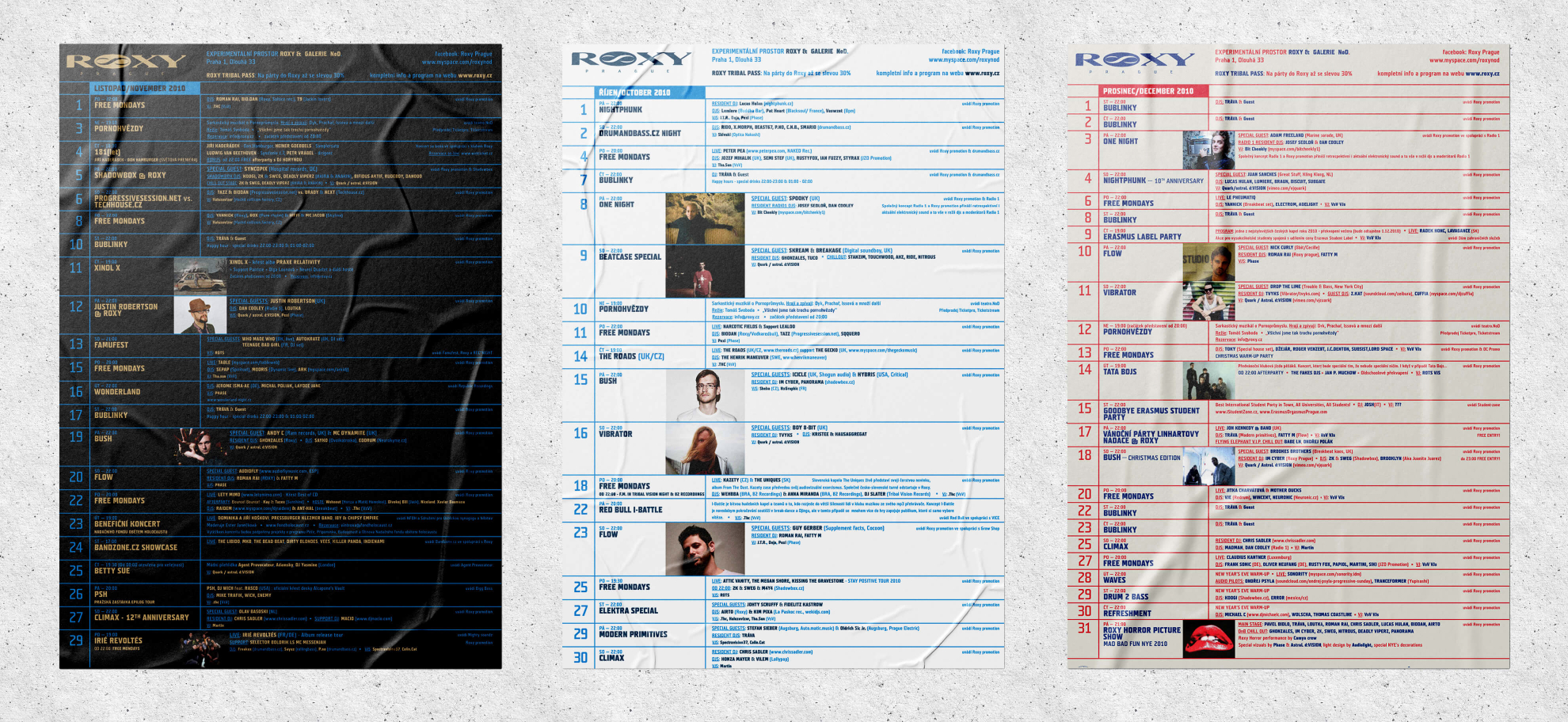 Roxy club - Monthly schedules – 1